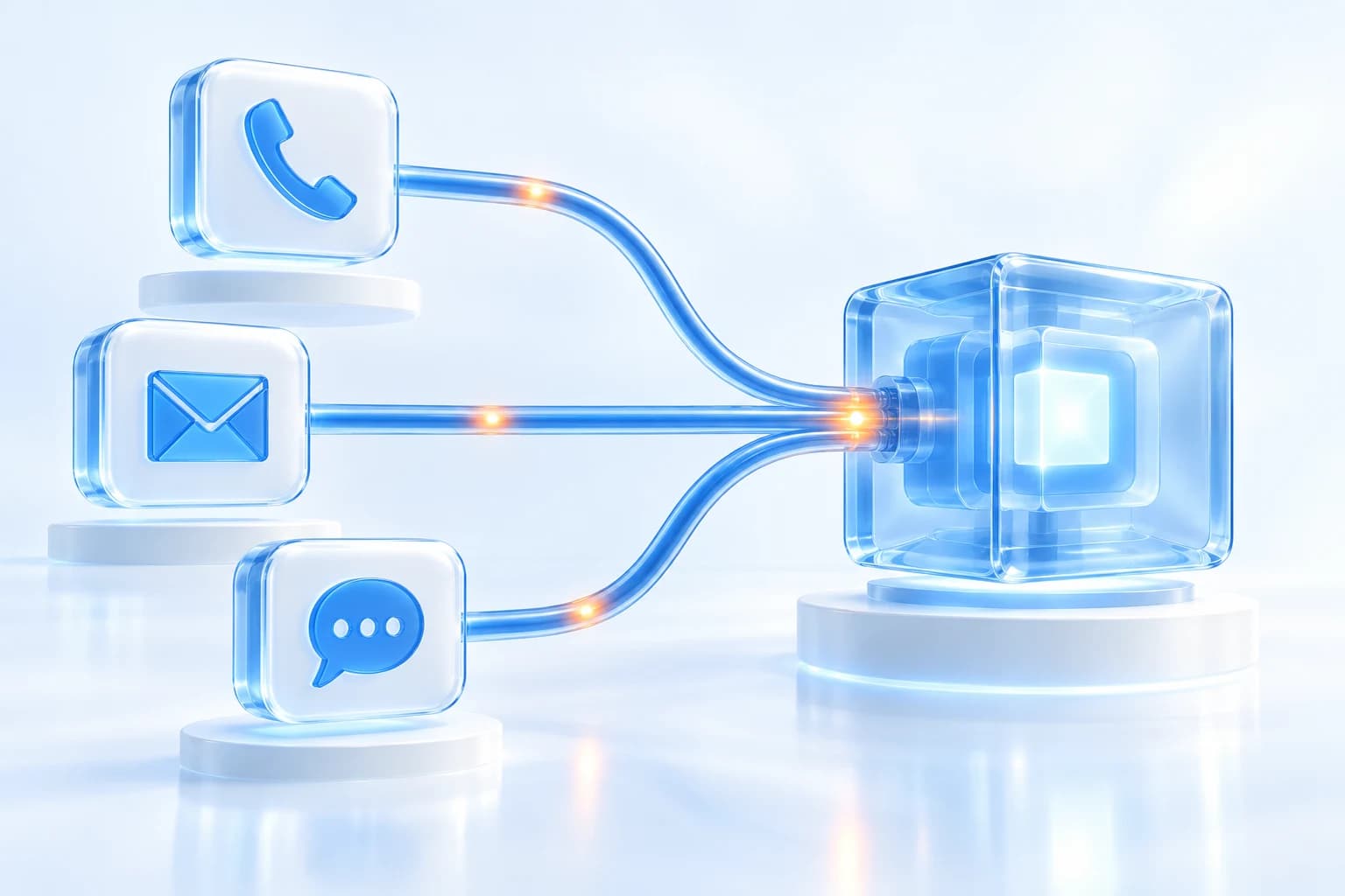 Connected blue glass AI engine